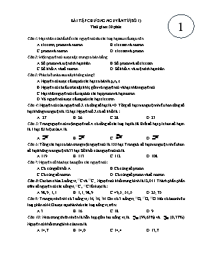 Bài tập Chương Nguyên tử (Số 1) - Hóa học Lớp 10